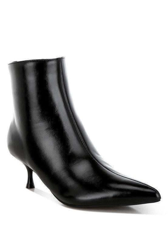 Thymus Faux Leather Kitten Heel Boots - SwagglyLife Home & Fashion